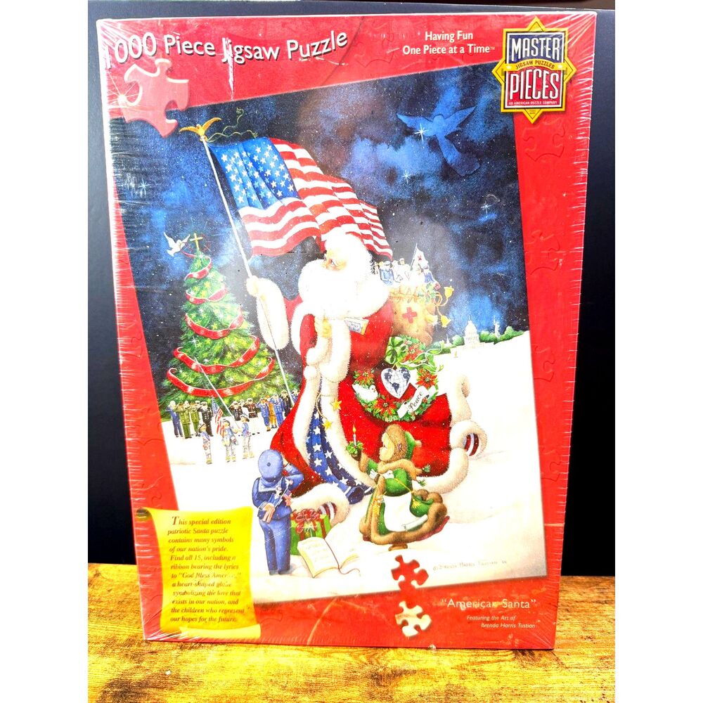 Vintage 2001 MasterPieces American Santa 1000 Pc Christmas Puzzle New in Box Y2K